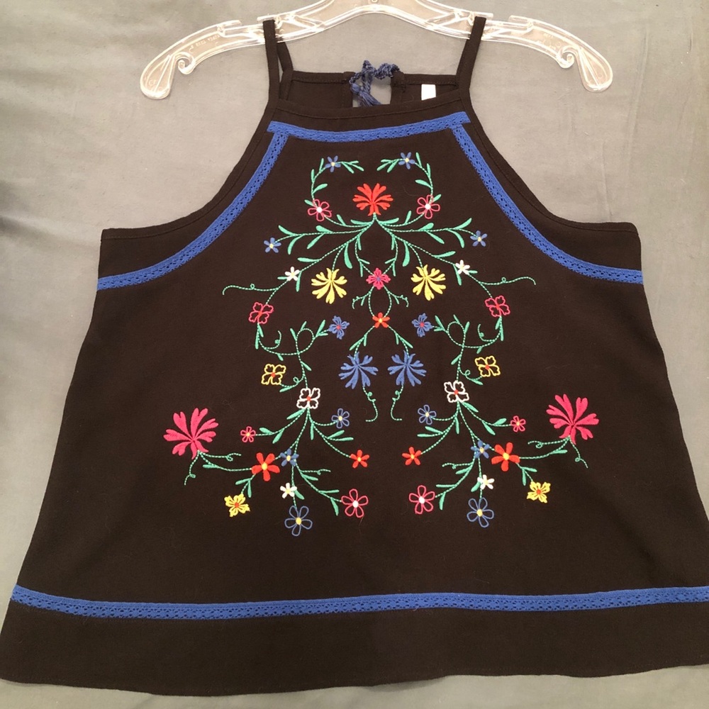 Colorful Embroidered Tank Top